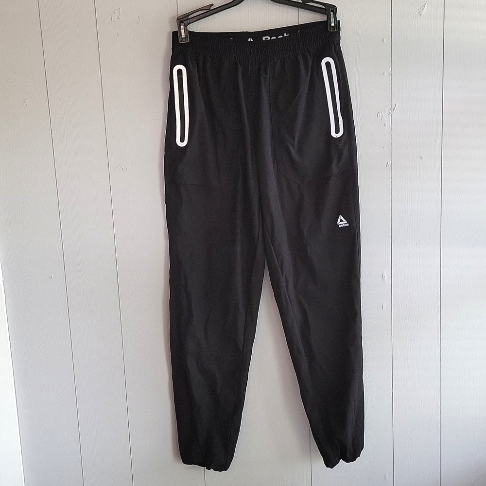 Reebok Black Kids Sweatpants with White Accents